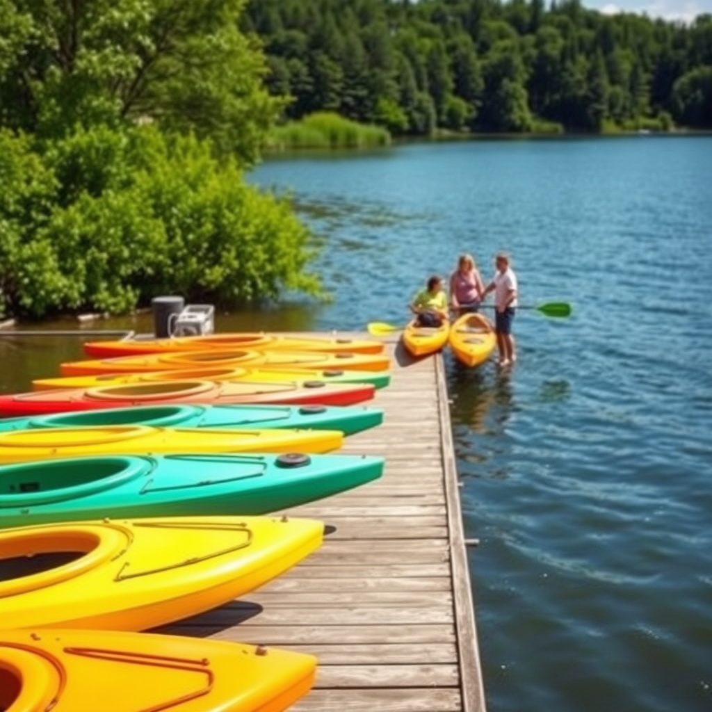 Kayaking on a serene lake