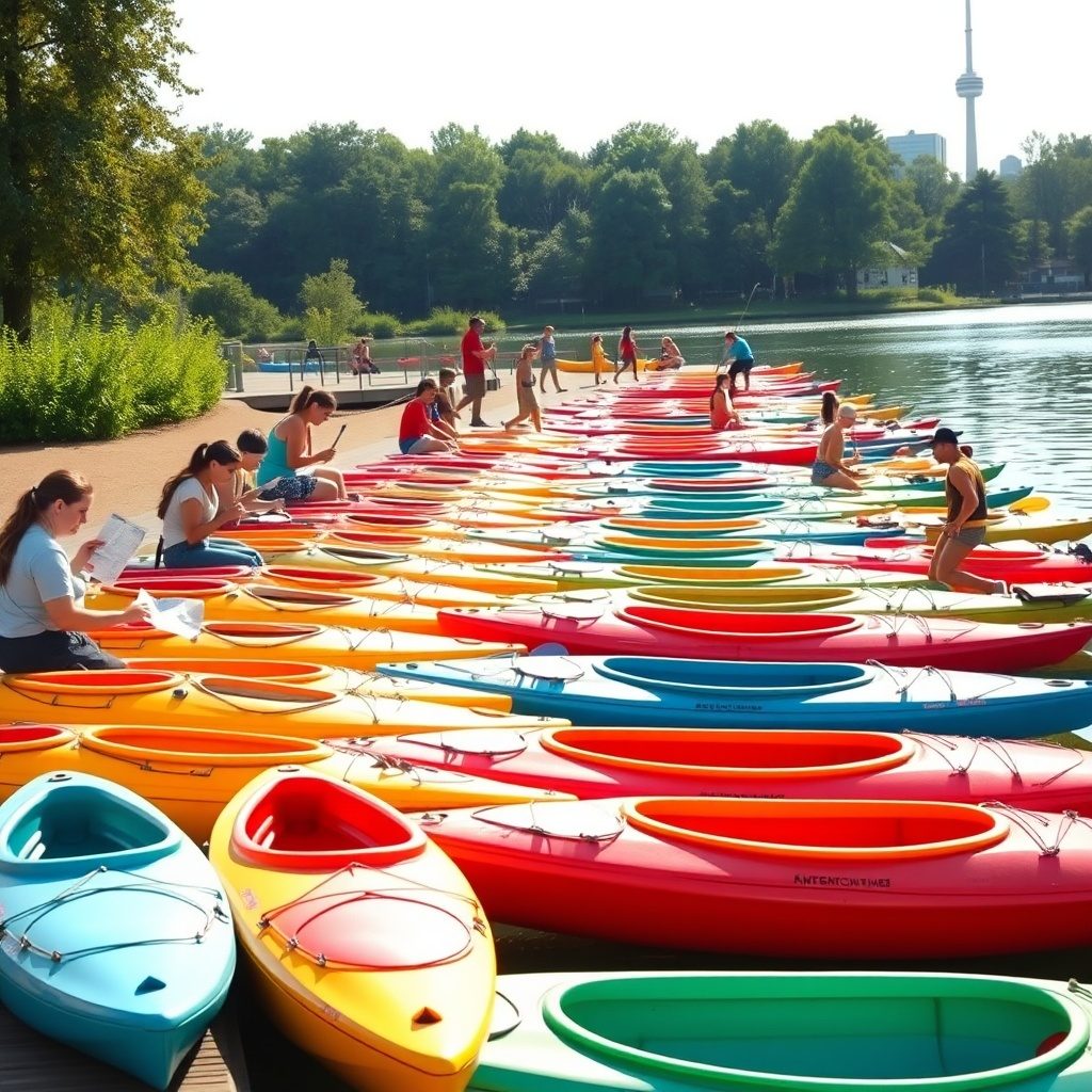 Kayak on tranquil water